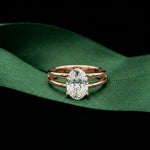 Oval Lab Grown Diamond Split Shank Engagement Ring For Women Rose Gold