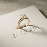 Oval Lab Grown Diamond Split Shank Engagement Ring For Women Gold