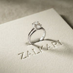 Oval Lab Grown Diamond Split Shank Engagement Ring For Women White 