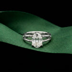 Oval Lab Grown Diamond Split Shank Engagement Ring For Women White 