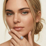 Oval Lab Grown Diamond Split Shank Engagement Ring For Women White 