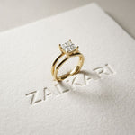 Princess Cut Lab Grown Diamond Split Shank Engagement Ring For Women Gold