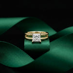 Princess Cut Lab Grown Diamond Split Shank Engagement Ring For Women Gold