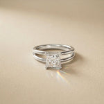 Princess Cut Lab Grown Diamond Split Shank Engagement Ring For Women White 