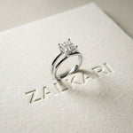 Princess Cut Lab Grown Diamond Split Shank Engagement Ring For Women White 