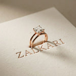 2Ct Asscher Cut Lab Grown Diamond Split Shank Engagement Ring For Girls Rose Gold