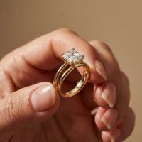 2Ct Asscher Cut Lab Grown Diamond Split Shank Engagement Ring For Girls Gold