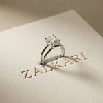2Ct Asscher Cut Lab Grown Diamond Split Shank Engagement Ring For Girls White