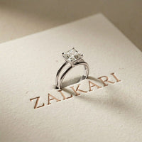 2Ct Asscher Cut Lab Grown Diamond Split Shank Engagement Ring For Girls White