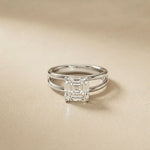 2Ct Asscher Cut Lab Grown Diamond Split Shank Engagement Ring For Girls White