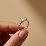 Asscher Cut Lab Grown Diamond Solitaire Engagement Ring 2 Carat Rose Gold