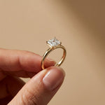 Asscher Cut Lab Grown Diamond Solitaire Engagement Ring 2 Carat Gold