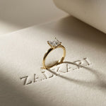 Asscher Cut Lab Grown Diamond Solitaire Engagement Ring 2 Carat Gold
