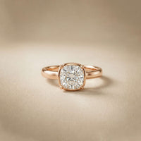 2CTW Cushion Cut Lab Grown Diamond Solitaire Engagement Ring For Women Rose Gold