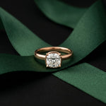 2CTW Cushion Cut Lab Grown Diamond Solitaire Engagement Ring For Women Rose Gold