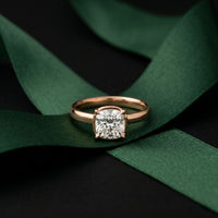 2CTW Cushion Cut Lab Grown Diamond Solitaire Engagement Ring For Women Rose Gold