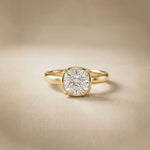 2CTW Cushion Cut Lab Grown Diamond Solitaire Engagement Ring For Women Gold