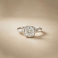 2CTW Cushion Cut Lab Grown Diamond Solitaire Engagement Ring For Women White