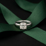 2CTW Cushion Cut Lab Grown Diamond Solitaire Engagement Ring For Women White