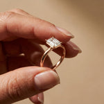 2 Carat Emerald Cut Lab Grown Diamond Solitaire Anniversary Ring Rose Gold