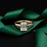 2 Carat Emerald Cut Lab Grown Diamond Solitaire Anniversary Ring Rose Gold