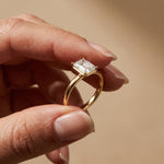 2 Carat Emerald Cut Lab Grown Diamond Solitaire Anniversary Ring Gold