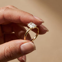 2 Carat Emerald Cut Lab Grown Diamond Solitaire Anniversary Ring Gold