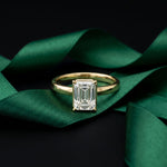 2 Carat Emerald Cut Lab Grown Diamond Solitaire Anniversary Ring Gold
