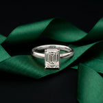 2 Carat Emerald Cut Lab Grown Diamond Solitaire Anniversary Ring White