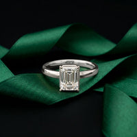 2 Carat Emerald Cut Lab Grown Diamond Solitaire Anniversary Ring White