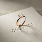 1.5Ct Heart Shape Lab Grown Diamond Solitaire Valentine Ring Rose Gold
