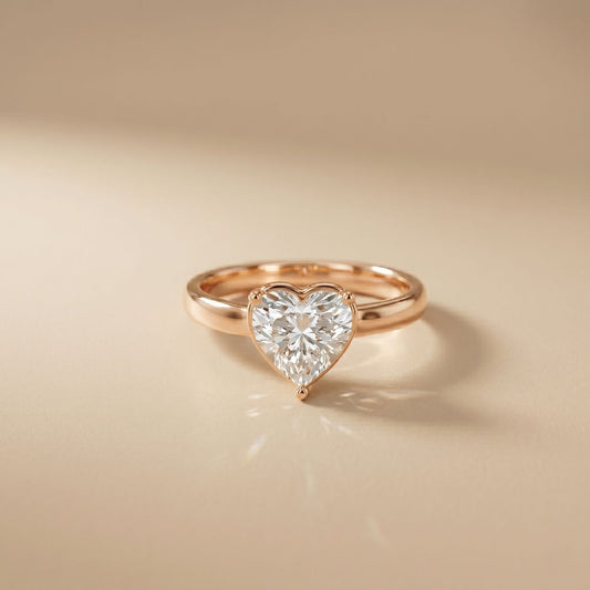 1.5Ct Heart Shape Lab Grown Diamond Solitaire Valentine Ring
