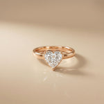 1.5Ct Heart Shape Lab Grown Diamond Solitaire Valentine Ring Rose Gold
