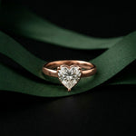 1.5Ct Heart Shape Lab Grown Diamond Solitaire Valentine Ring Rose Gold