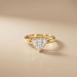 1.5Ct Heart Shape Lab Grown Diamond Solitaire Valentine Ring Gold