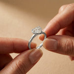 1.5Ct Heart Shape Lab Grown Diamond Solitaire Valentine Ring White