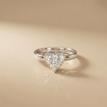 1.5Ct Heart Shape Lab Grown Diamond Solitaire Valentine Ring White