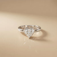 1.5Ct Heart Shape Lab Grown Diamond Solitaire Valentine Ring White