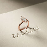 1.5CT Marquise Cut Lab Grown Diamond Celestia Engagement Ring For Women Rose Gold
