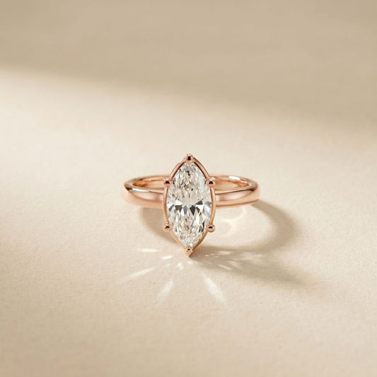 1.5CT Marquise Cut Lab Grown Diamond Celestia Engagement Ring For Women