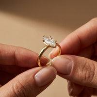 1.5CT Marquise Cut Lab Grown Diamond Celestia Engagement Ring For Women Gold