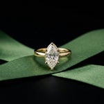 1.5CT Marquise Cut Lab Grown Diamond Celestia Engagement Ring For Women Gold