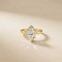 1.5CT Marquise Cut Lab Grown Diamond Celestia Engagement Ring For Women Gold