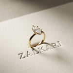 1.5CT Marquise Cut Lab Grown Diamond Celestia Engagement Ring For Women Gold