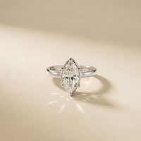 1.5CT Marquise Cut Lab Grown Diamond Celestia Engagement Ring For Women White