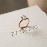 1.5Ct Aurielle Pear Lab Grown Diamond Ring Rose Gold