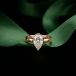 1.5Ct Aurielle Pear Lab Grown Diamond Ring Rose Gold