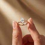 1.5Ct Aurielle Pear Lab Grown Diamond Ring Rose Gold