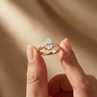 1.5Ct Aurielle Pear Lab Grown Diamond Ring Rose Gold