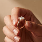 1.5Ct Luneria Princess Cut Lab Grown Diamond Ring Rose Gold